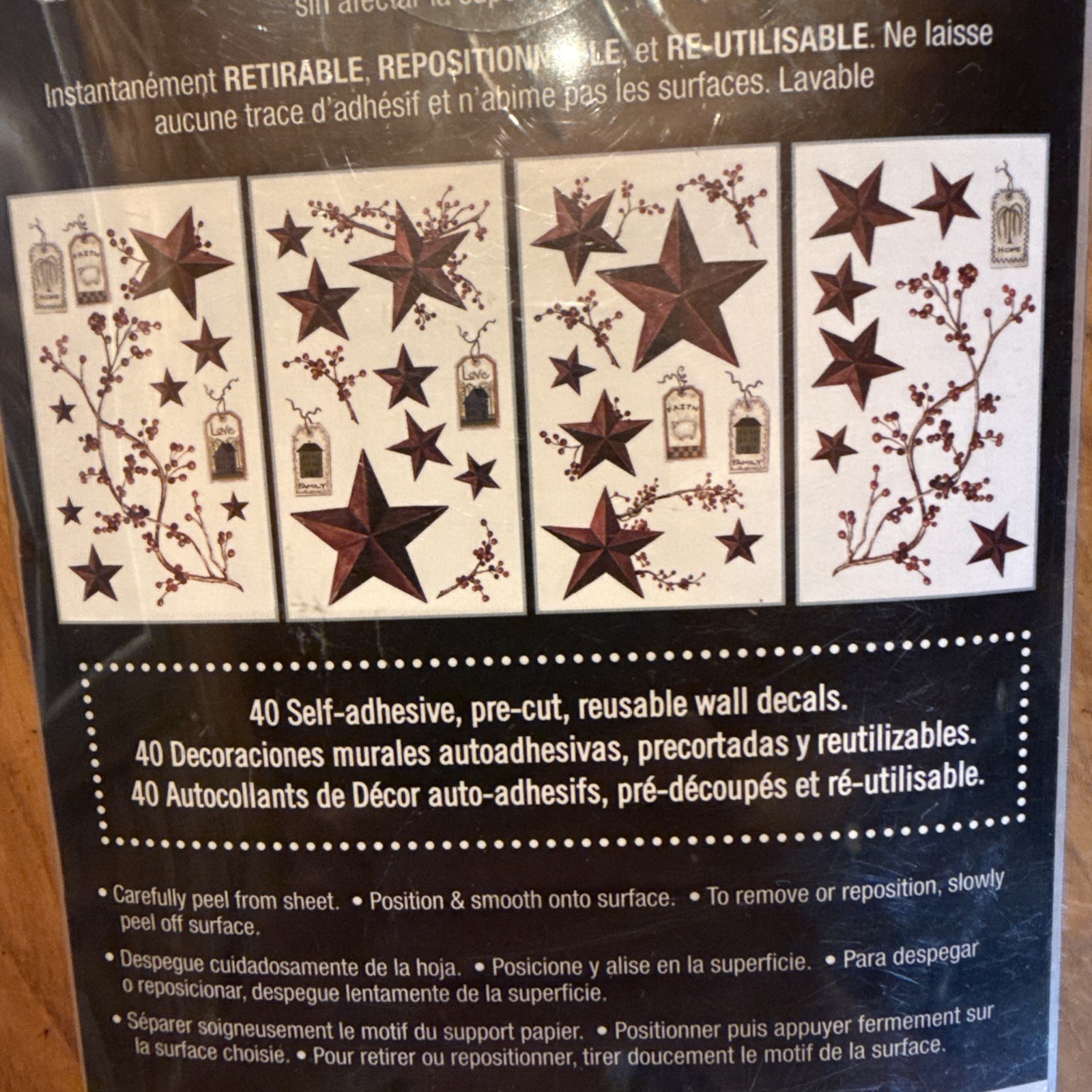 Roommates Rmk1276scs Country Stars And Berries Peel And Stick Wall Decals NIP