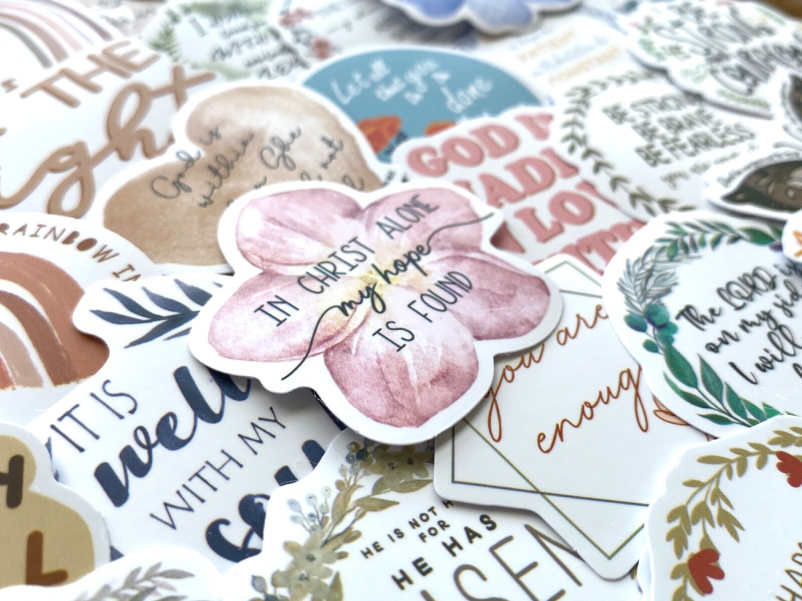 5-50 pcs Bible Verse Stickers, Jesus Christian Phrase Boho Phone Laptop Decals