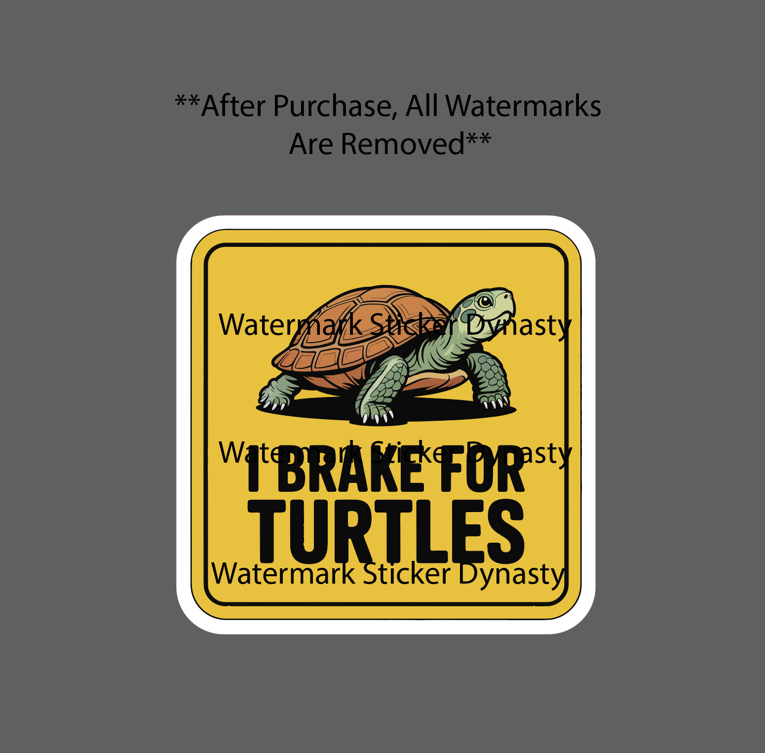 I Brake For Turtles Sticker Waterproof Decal Animal Caution Car Warning Gift NEW