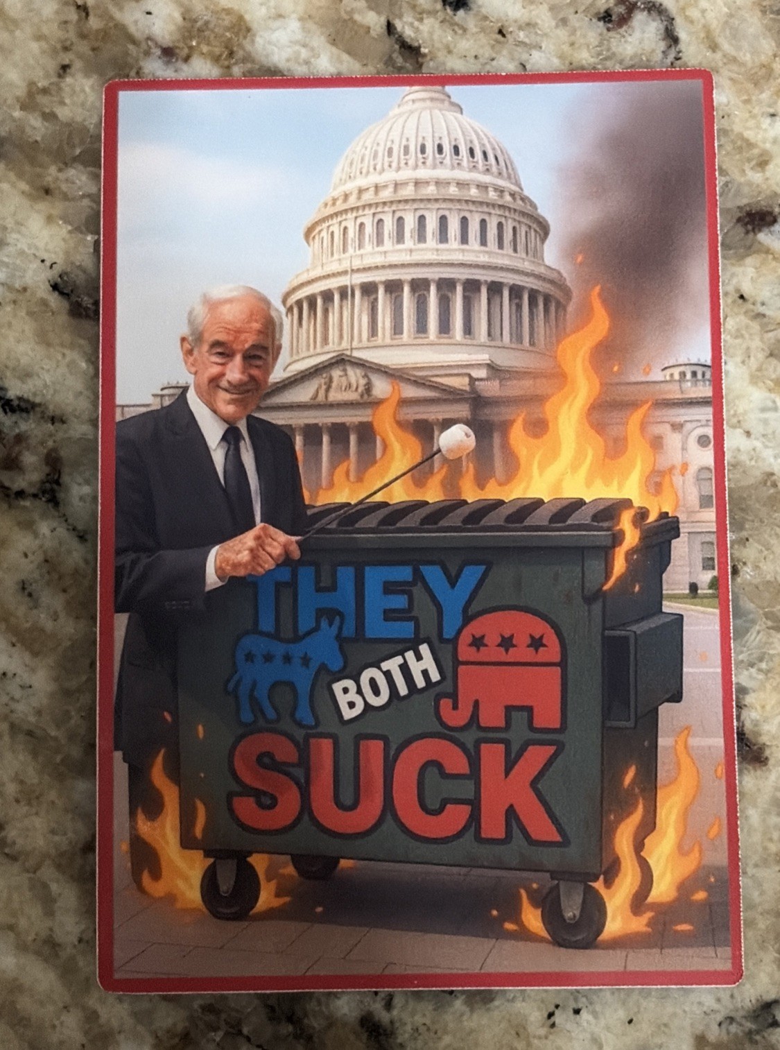 RON PAUL They Both Suck Republic Democrat Dumpster Fire Congress — 4 Pack