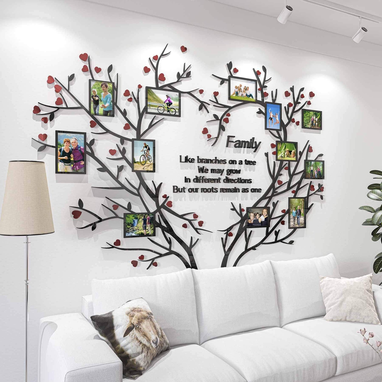 Love Family Tree Wall Decor Picture Frame Collage Removable 3D DIY Acrylic Wa…