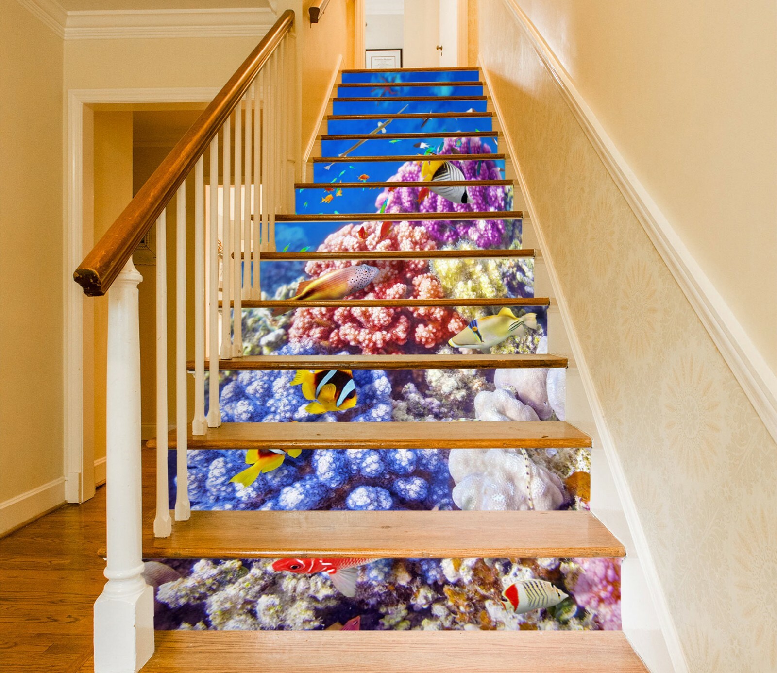 3D Coral Fish NA329 Stair Risers Decoration Photo Mural Decal Wallpaper Fay