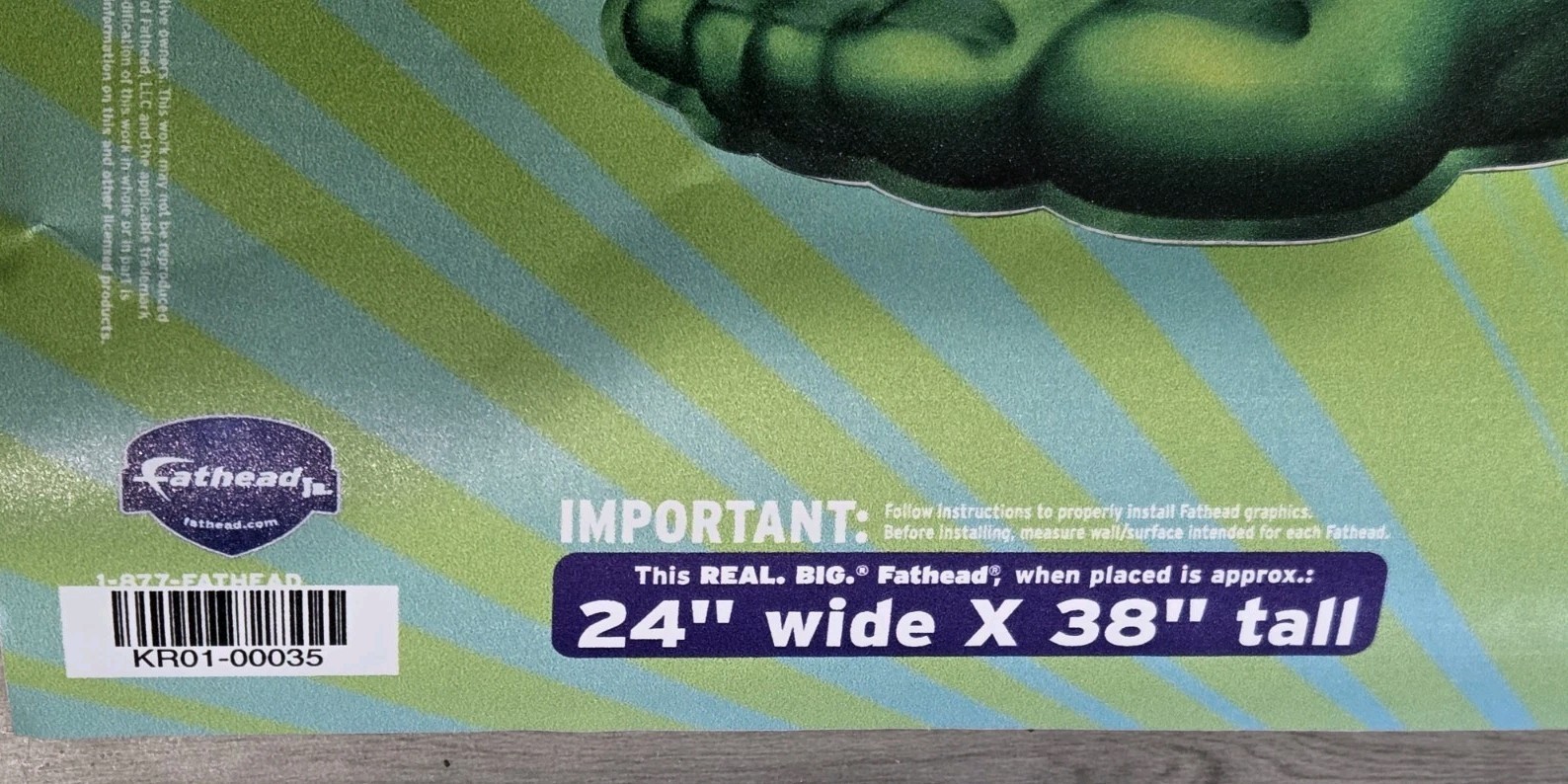 Fathead Jr. The Incredible Hulk Vinyl Graphics Wall Decals – Marvel Comics – NEW