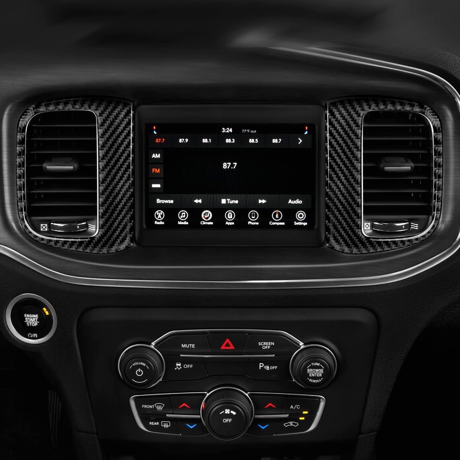 Car Air Vent Cover Decals for Dodge Charger 20152023 Carbon Fiber Accessories