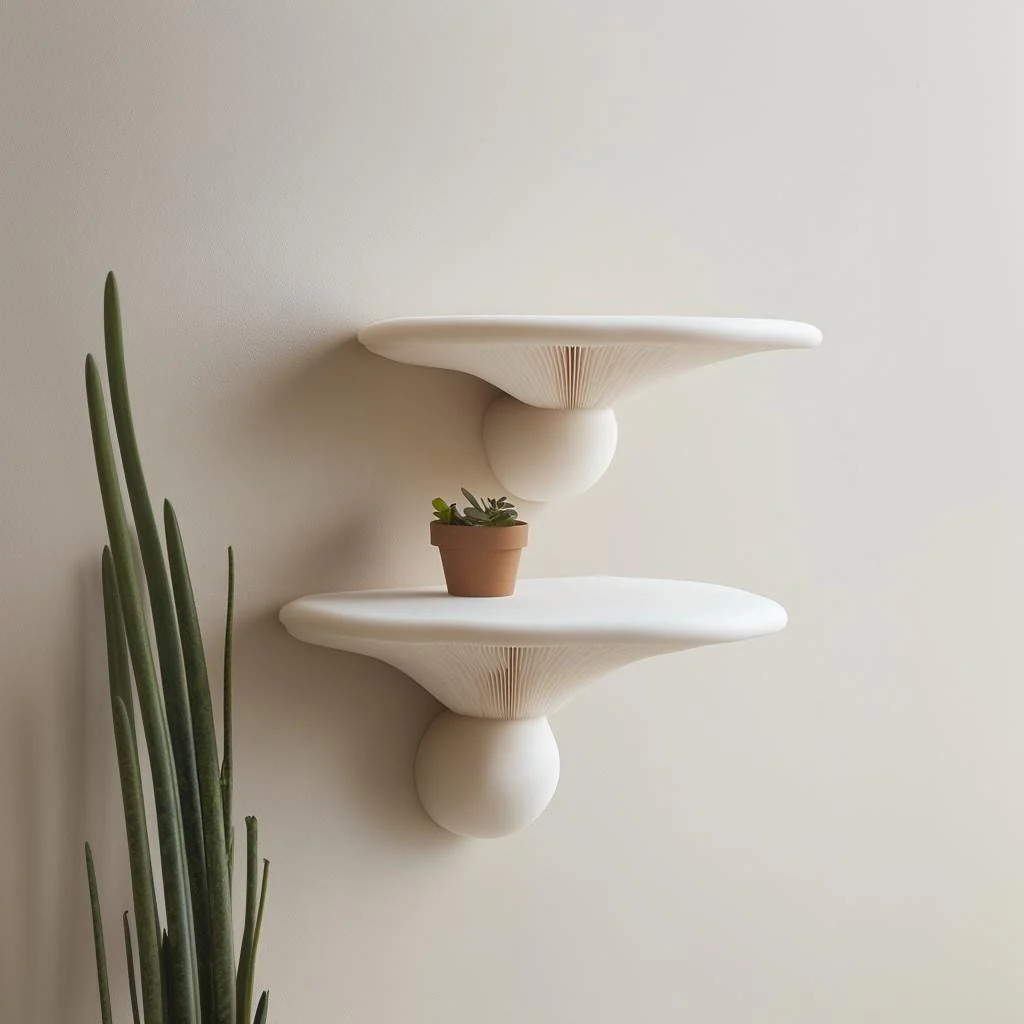 2x Mushroom Wall Shelves | Honey Mushroom Inspired 3D Printed Shelves |