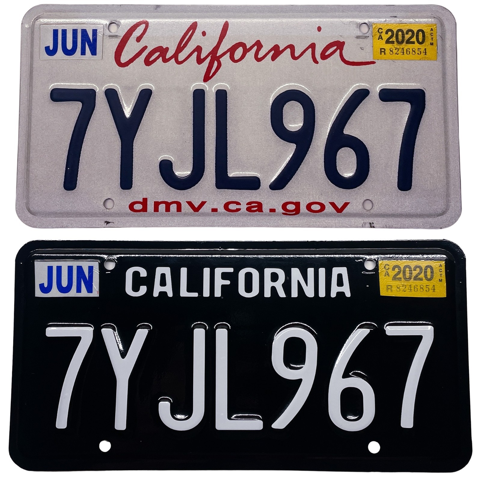 Cursive and Legacy California CA Plate Wrap DIY Kit White, Yellow Red Reflective