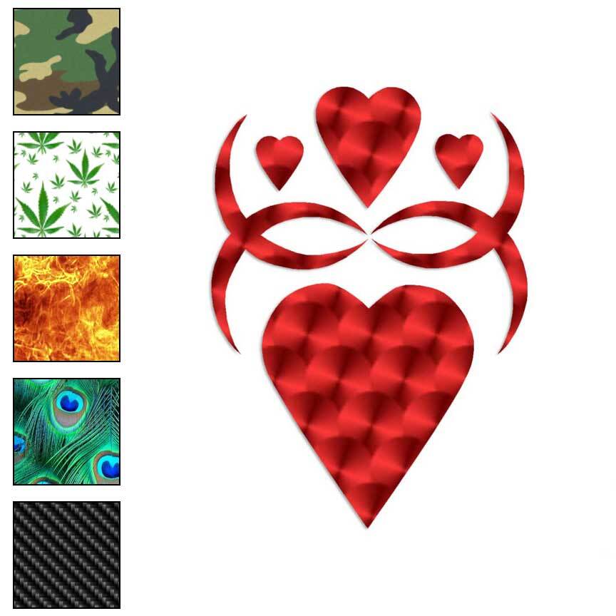 Hearts, Vinyl Decal Sticker, 40 Patterns & 3 Sizes, #2