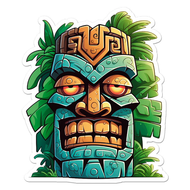 Tiki Statue, Vinyl Decal Sticker, Indoor Outdoor, 3 Sizes, #11781