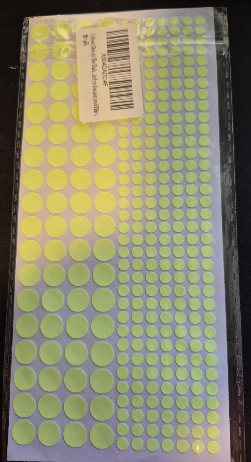 1 Sheet Glow in The Dark – Stickers, 407 Pcs Removable Dots Yellow – NEW
