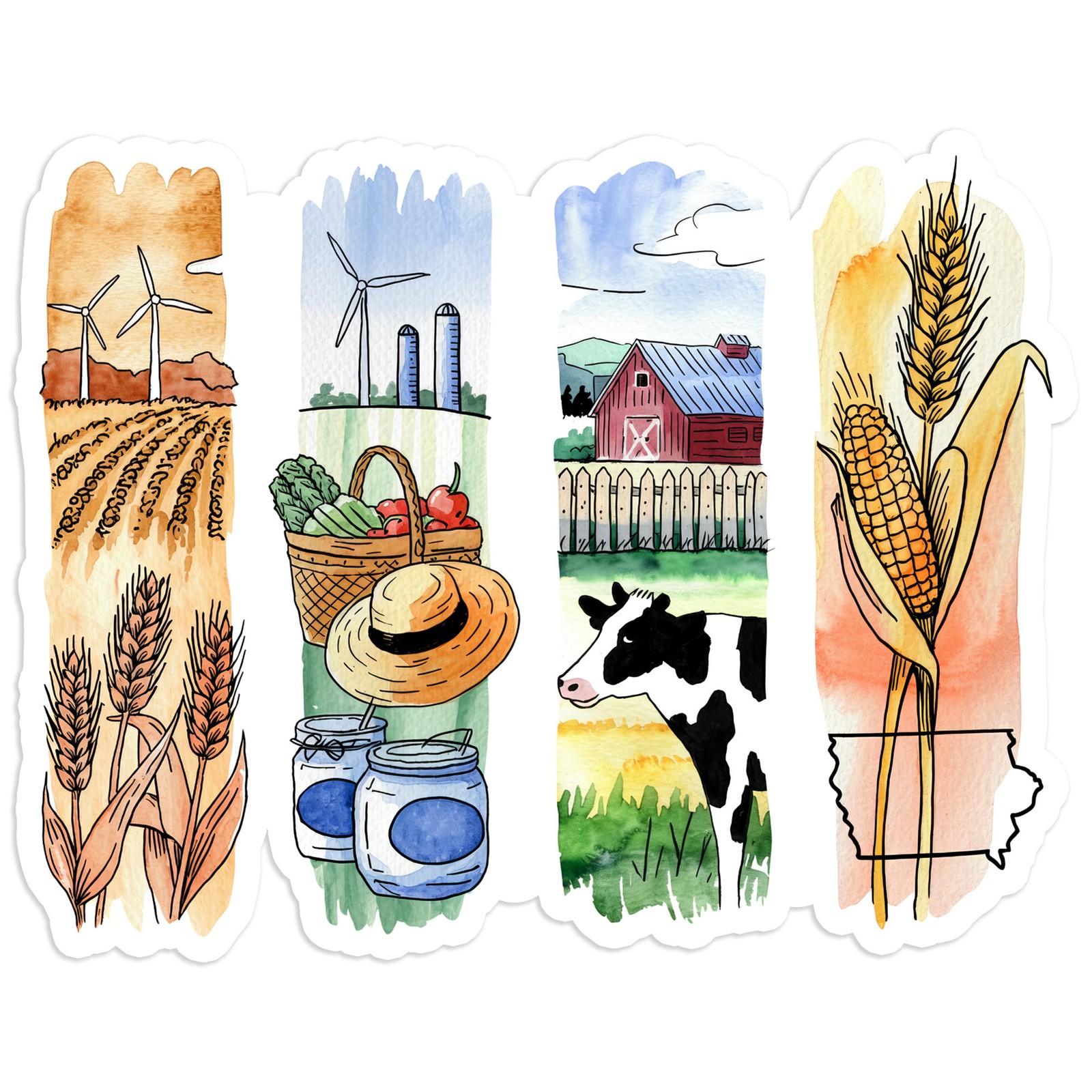 Iowa Brushstrokes – Vinyl Decal Sticker – Car Window Laptop – #1363