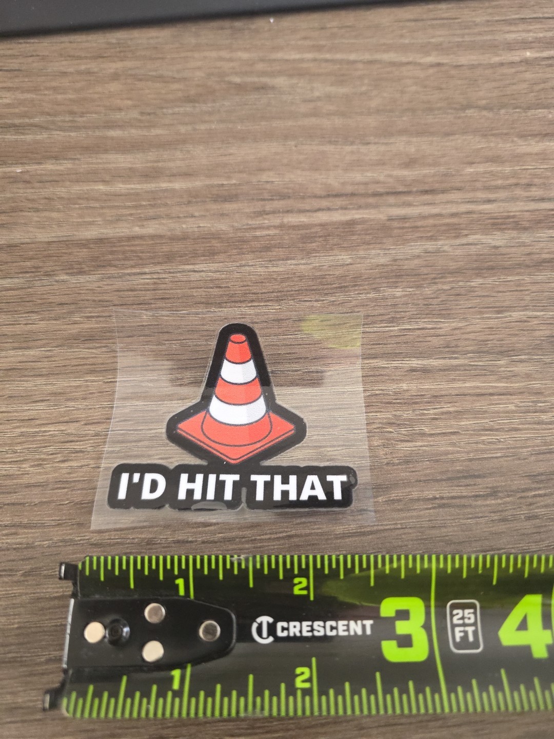 Funny Hardhat Laptop Vehicle UV DTF Decal Sticker Waterproof Traffic Cone