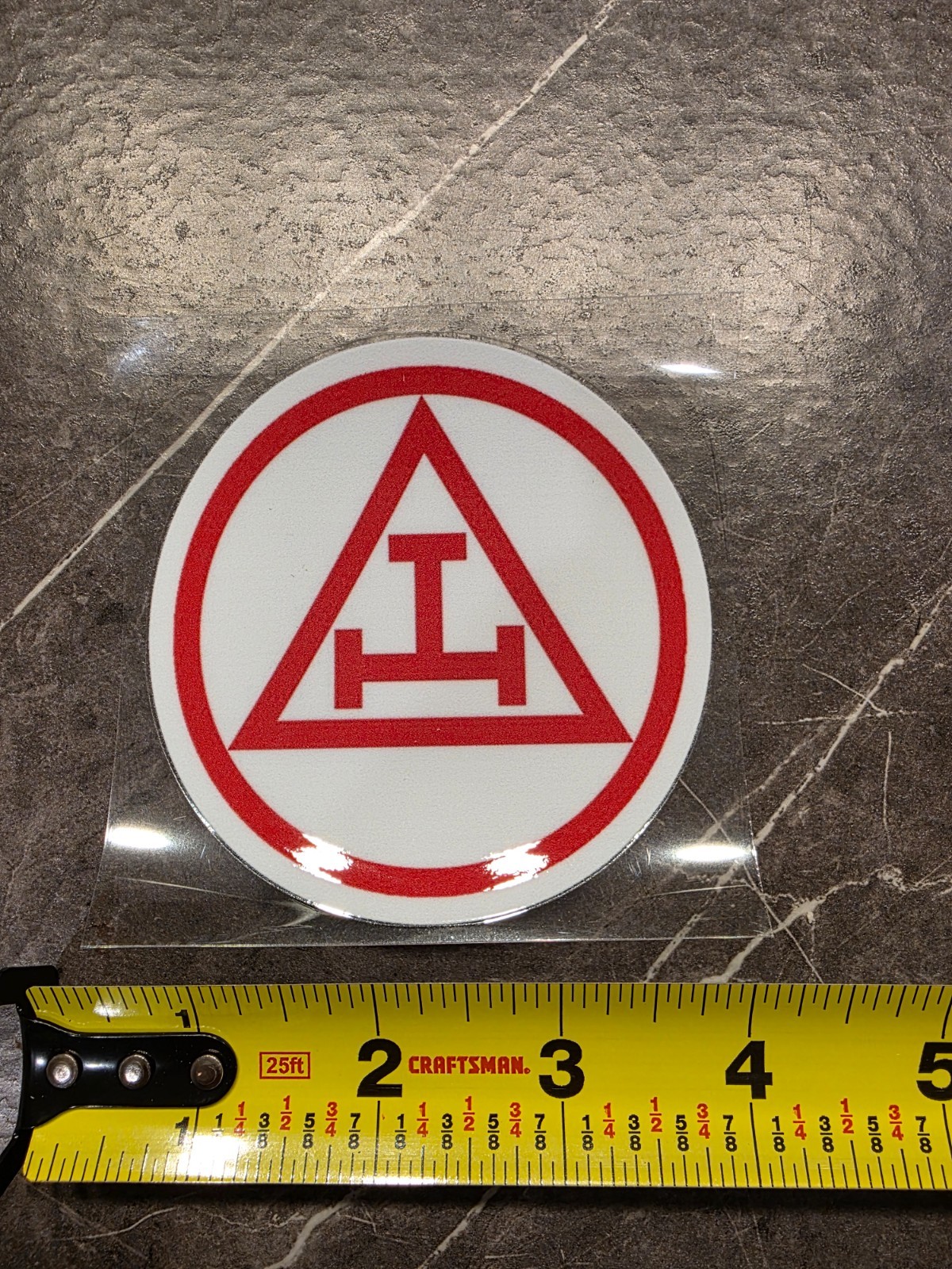 Royal Arch Mason Triple Tau Decal | Masonic RAM Red Symbol UV DTF Sticker