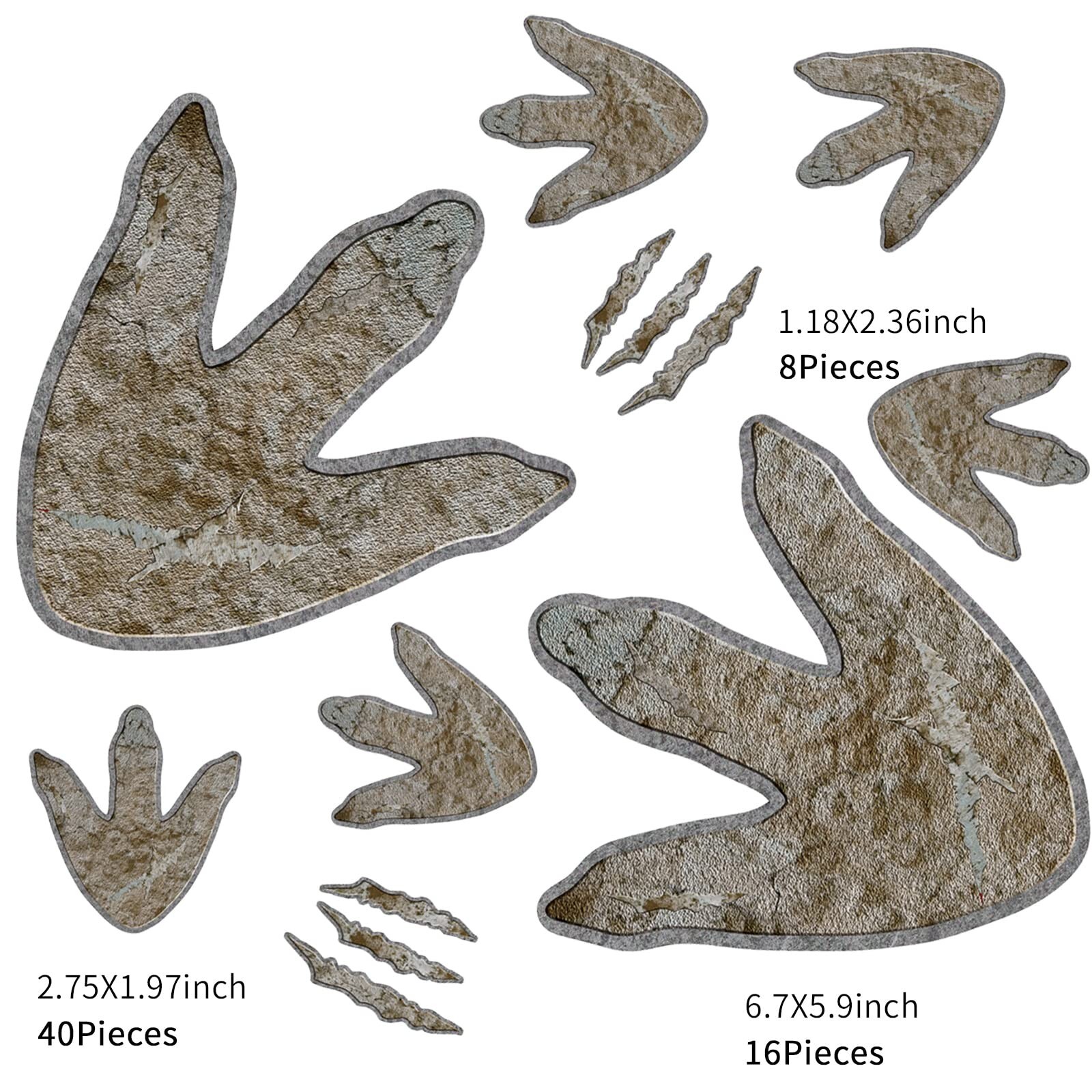 64 Pieces Dinosaur Decor Dinosaur Footprints Floor Decals Peel and Stick Dino…