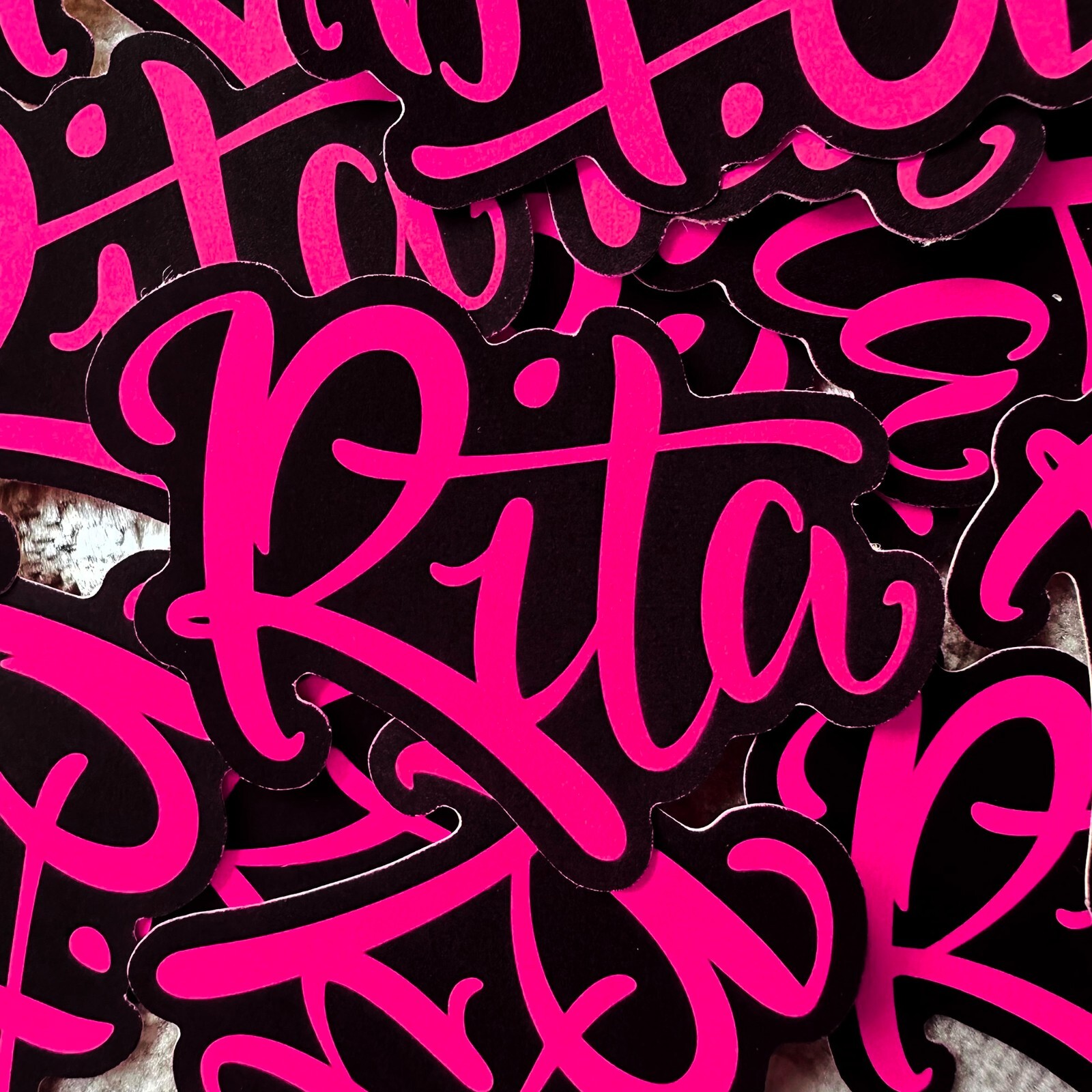 Neon Name Sticker Pack : RITA | for school or Office | graffiti | Calligraphy
