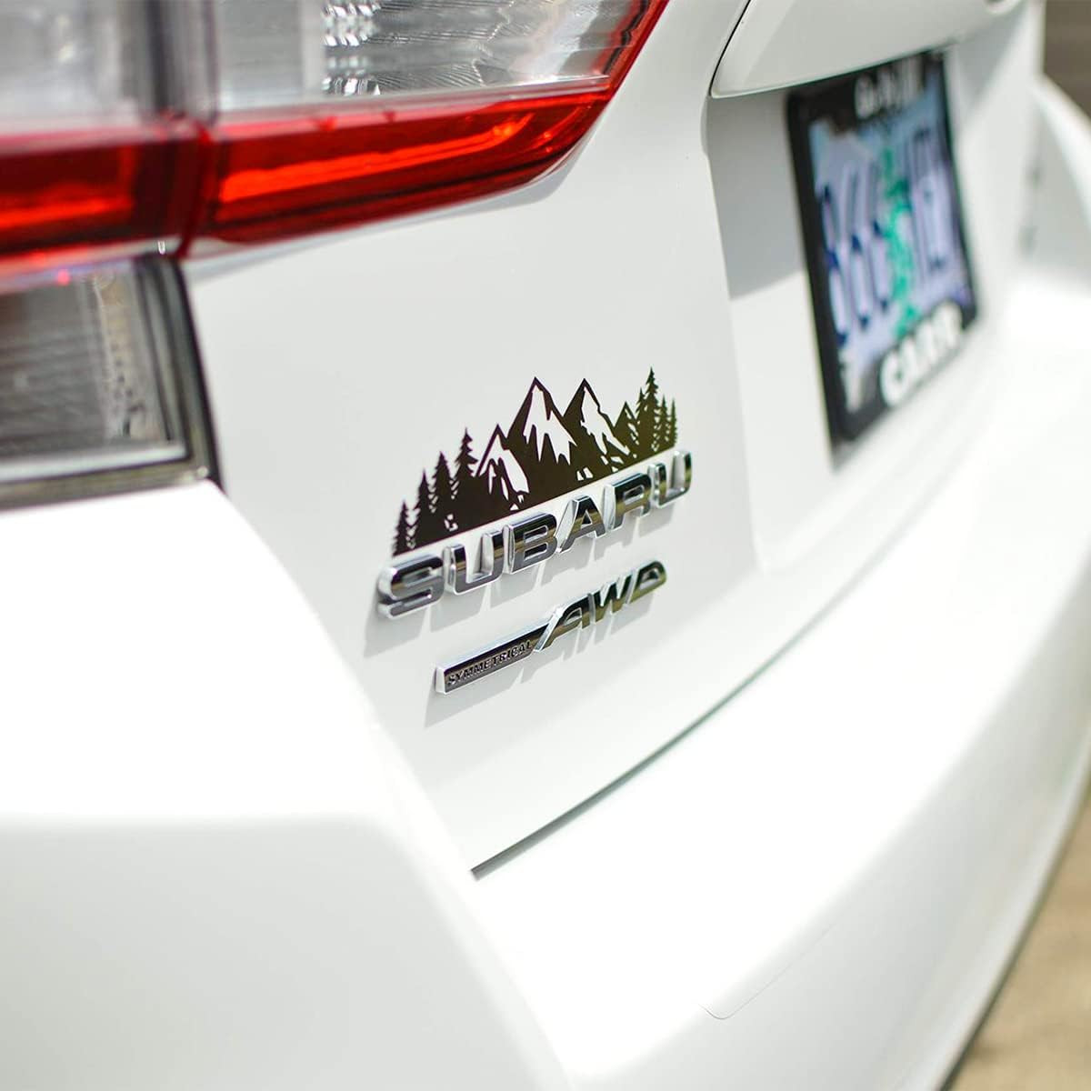 7 Inch Snow Mountain Tree Stickers for Car, Mountains Graphic Logo Decals, Premi