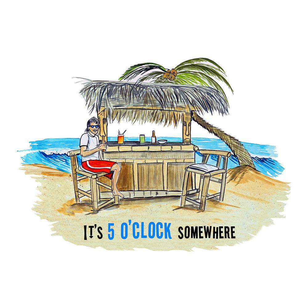 "It's 5 O'clock Somewhere" Beach Cabana Vinyl Decal – Car Truck Cooler