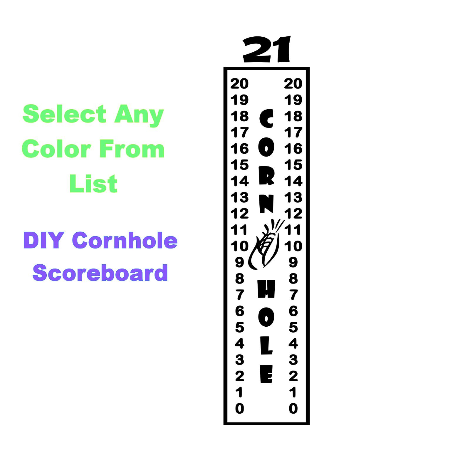 Cornhole Scoreboard – DYI Sign – Vinyl Decal vr4 – Select Color