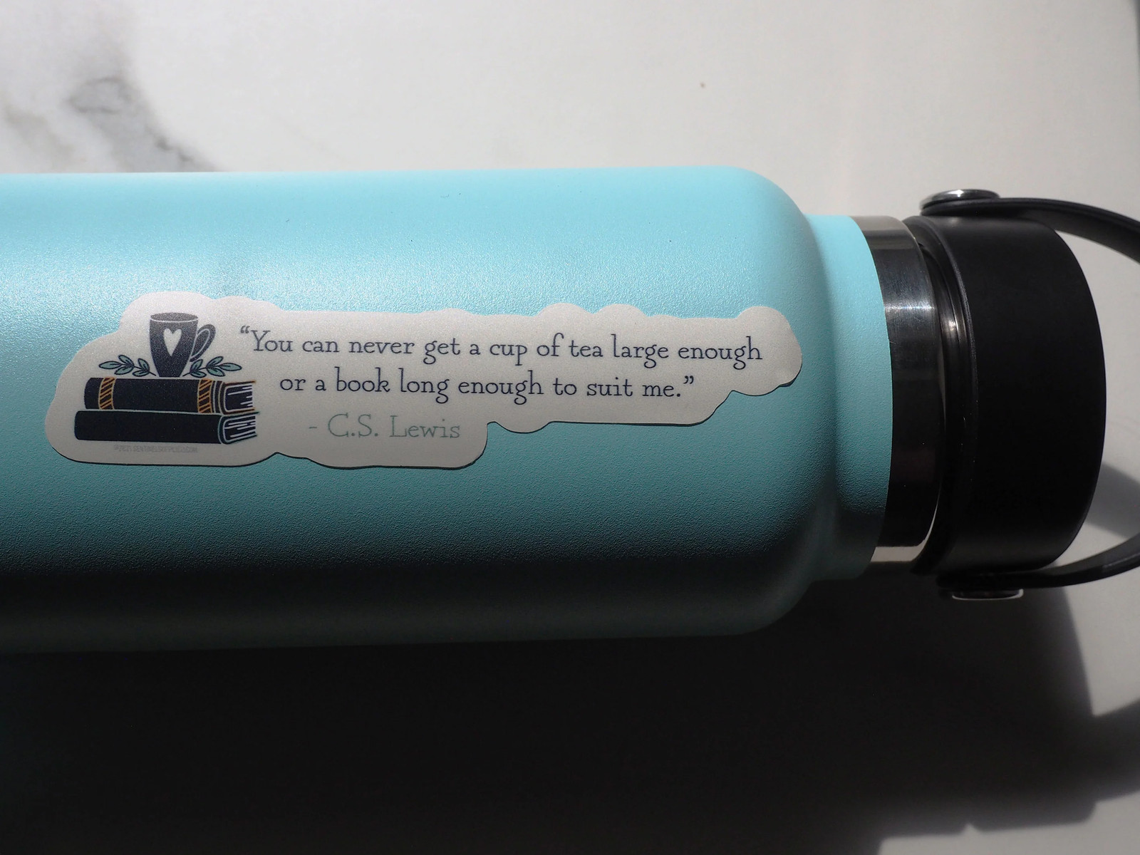 Tea & Books CS Lewis Quote Sticker