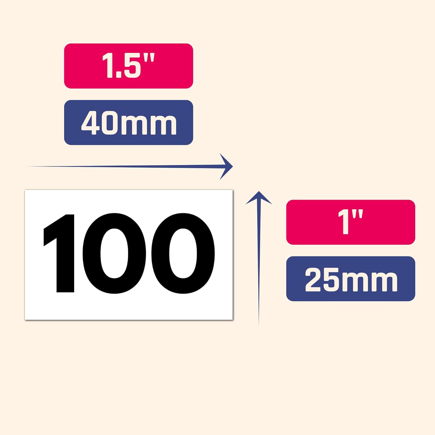 5 Sets, 1-100 Number Stickers Waterproof Vinyl – 1.5" x 1", Black Numbers