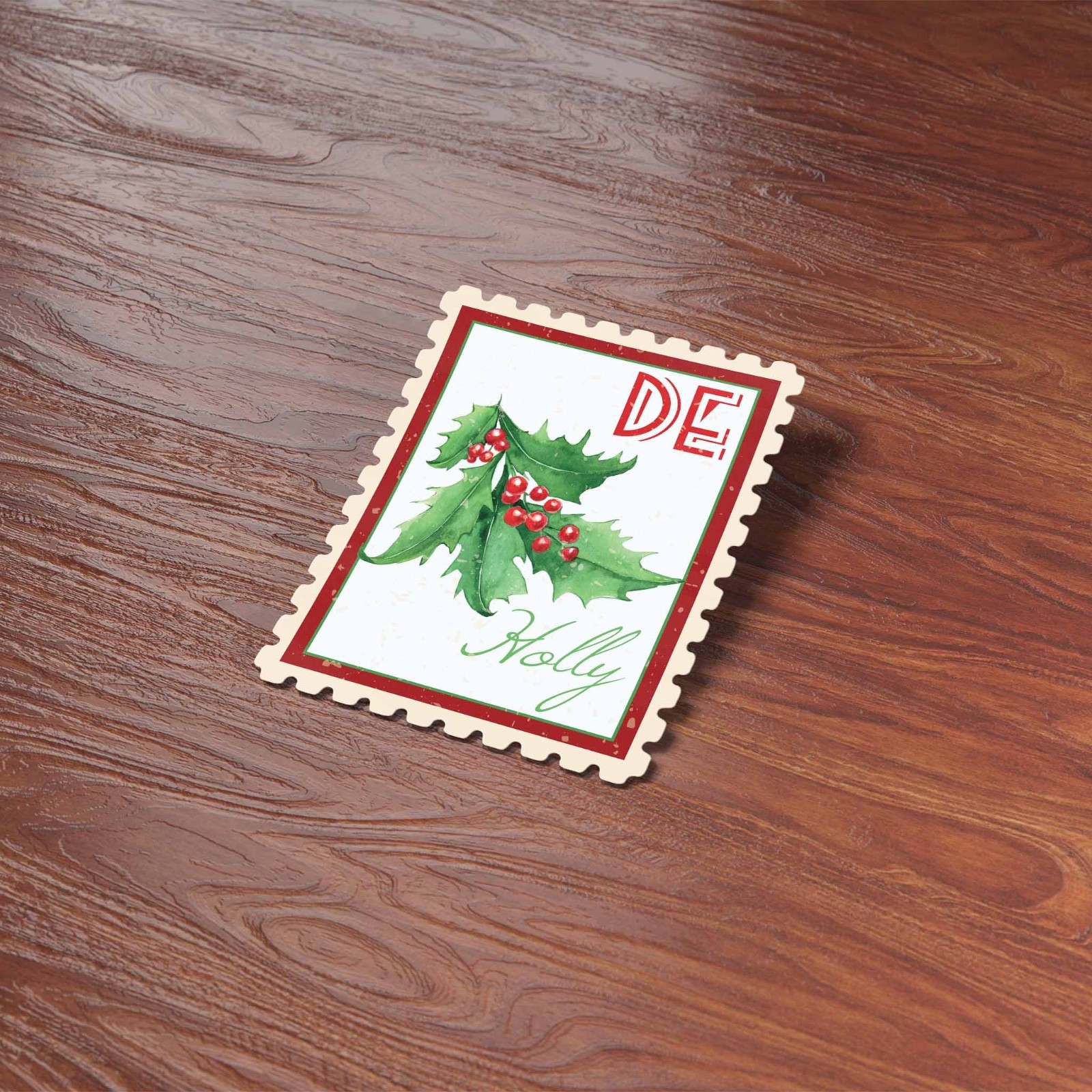 Delaware State Tree Holly Sticker – DE Vintage Stamp Decal