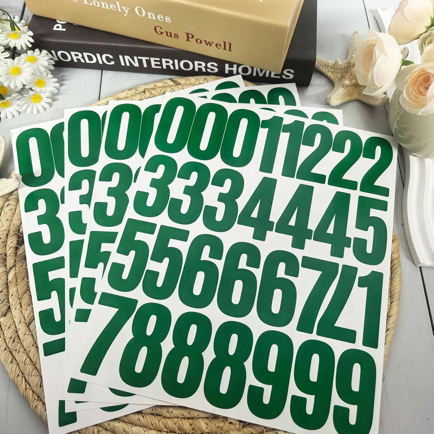 240 Numbers,2-Inch Self-Adhesive Vinyl 0-9 Number Decals Sticker for File Folder