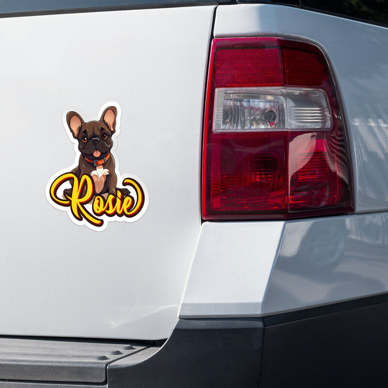 French Bulldog Rosie Dog Name Vinyl Decal Waterproof Car Bumper Sticker