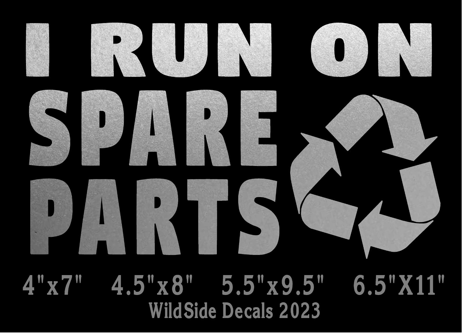 I Run On Spare Parts Decal Organ Transplant Vinyl Car Truck Laptop Sticker
