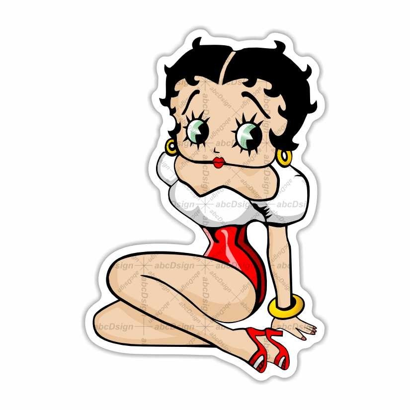 Betty Boop Sitting, Sticker, Peel N' Stick, Different Sizes