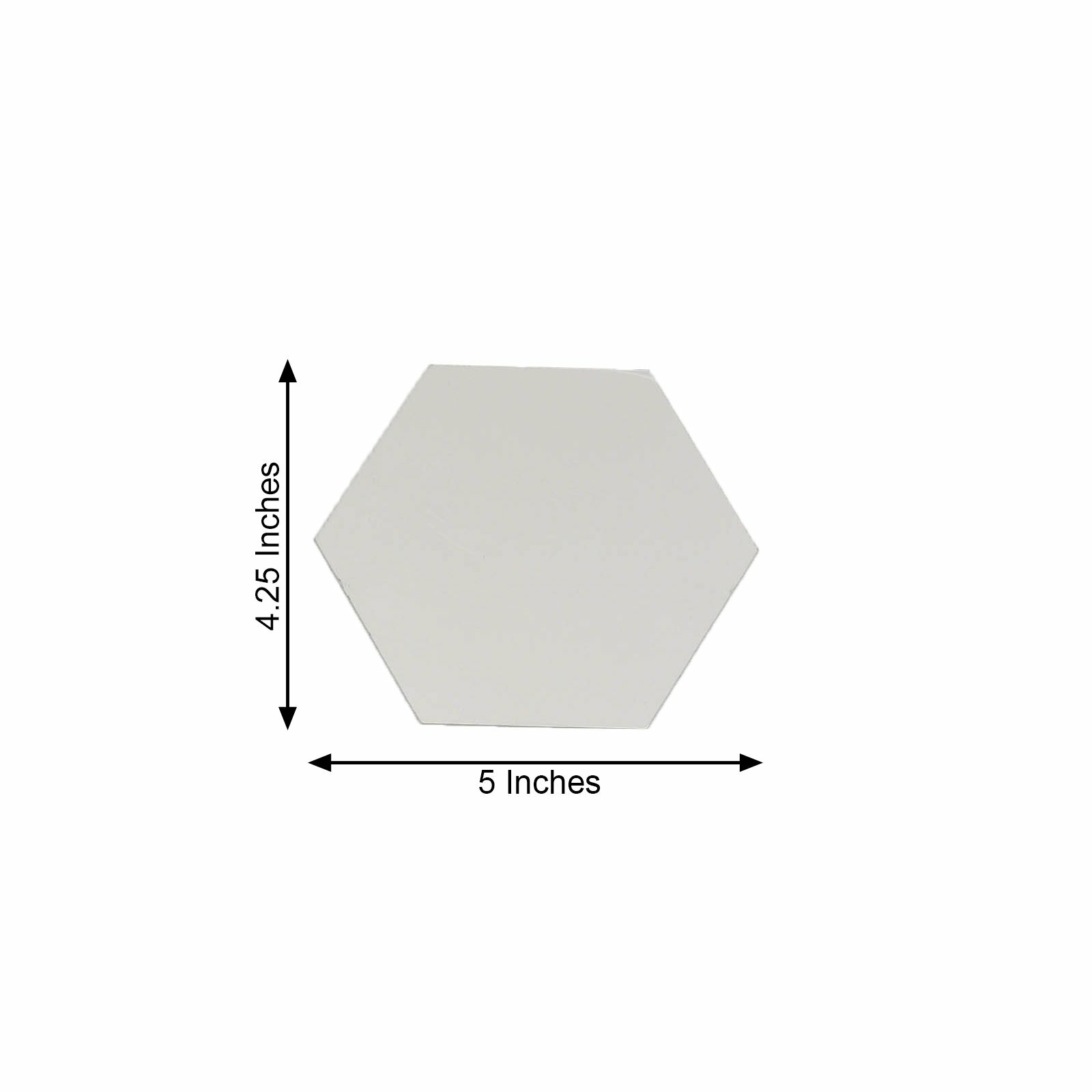 Hexagon 12 Silver 5" MIRROR STICKERS Acrylic WALL DECALS Dorm Rooms Decorations