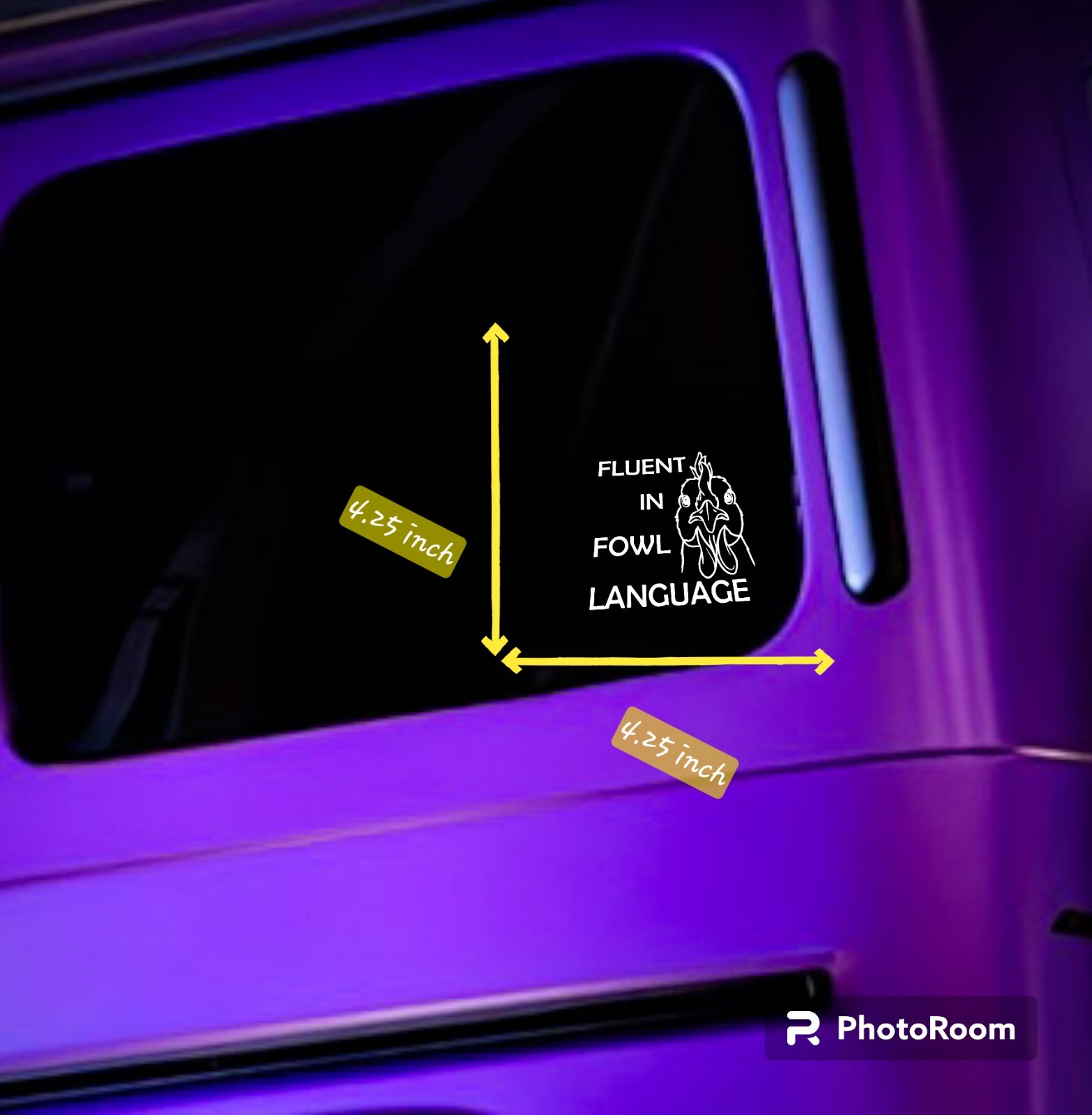 FLUENT IN FOWL LANGUAGE – Vinyl Decal Sticker Car Window Wall Bumper FUNNY CHICK