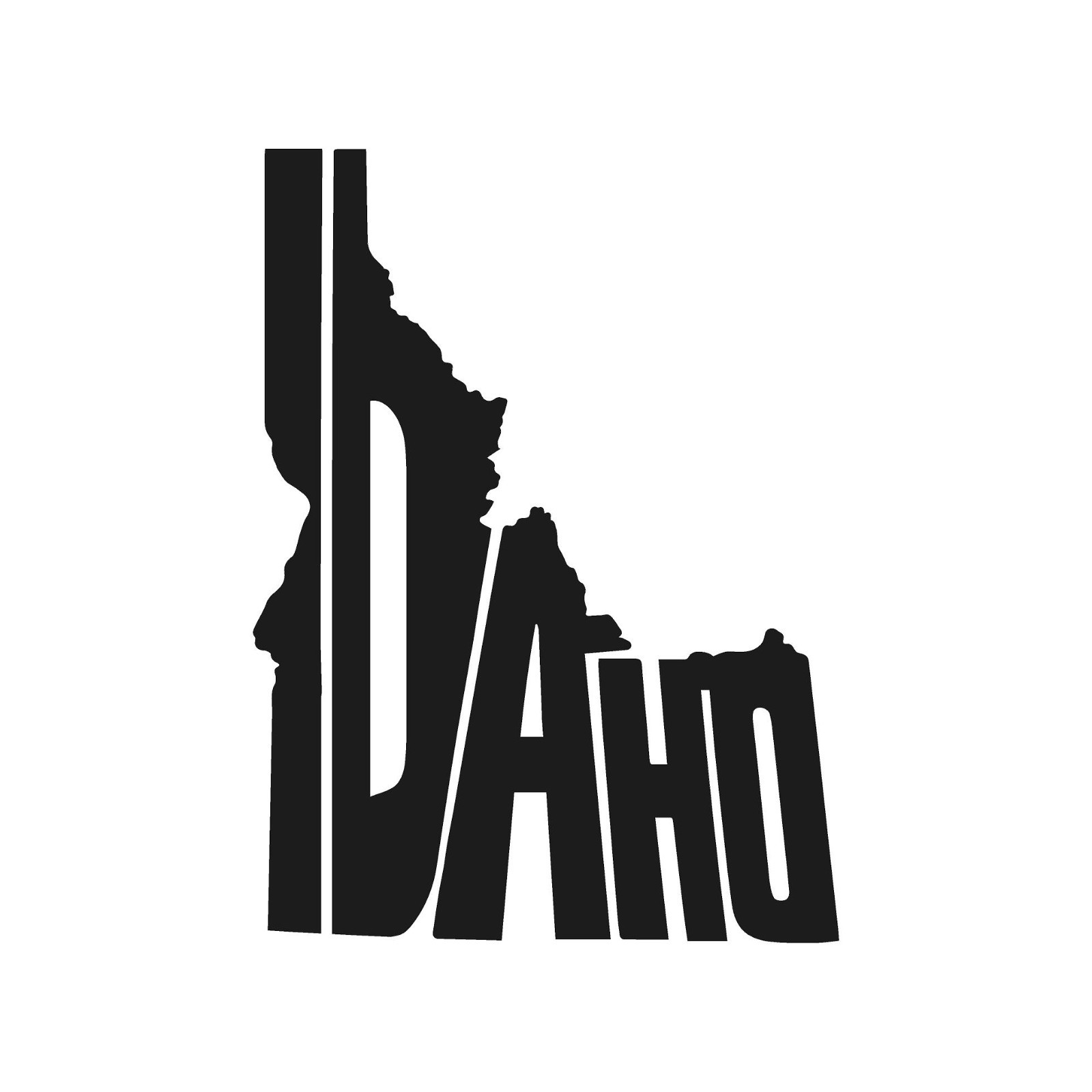 Idaho State Typography Name Outline Vinyl Decal State Word Art shape sticker