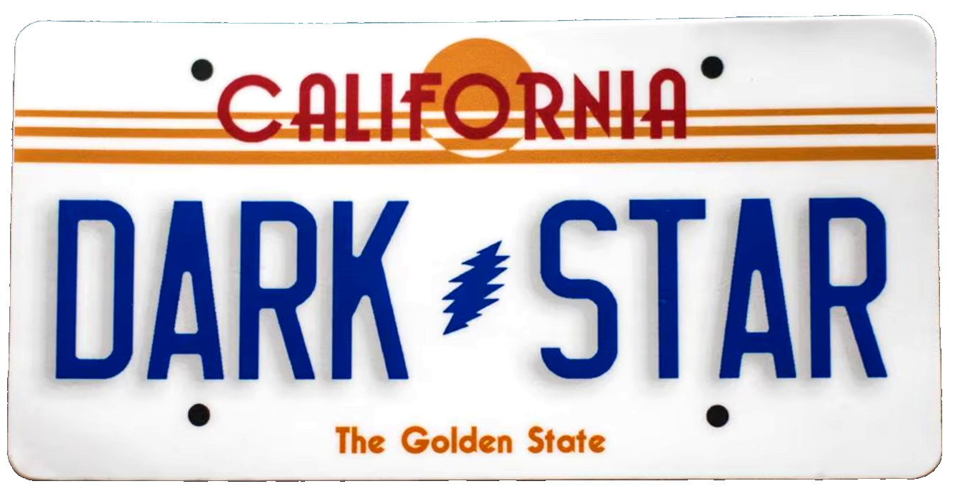 GRATEFUL DEAD Dark Star California License Plate Sticker *NEW* 5" x 2-1/2"