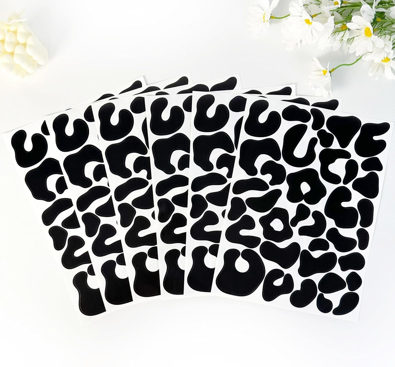 360 Pcs Black Cheetah Stickers Animal Print Cheetah Leopard Wallpaper Removable