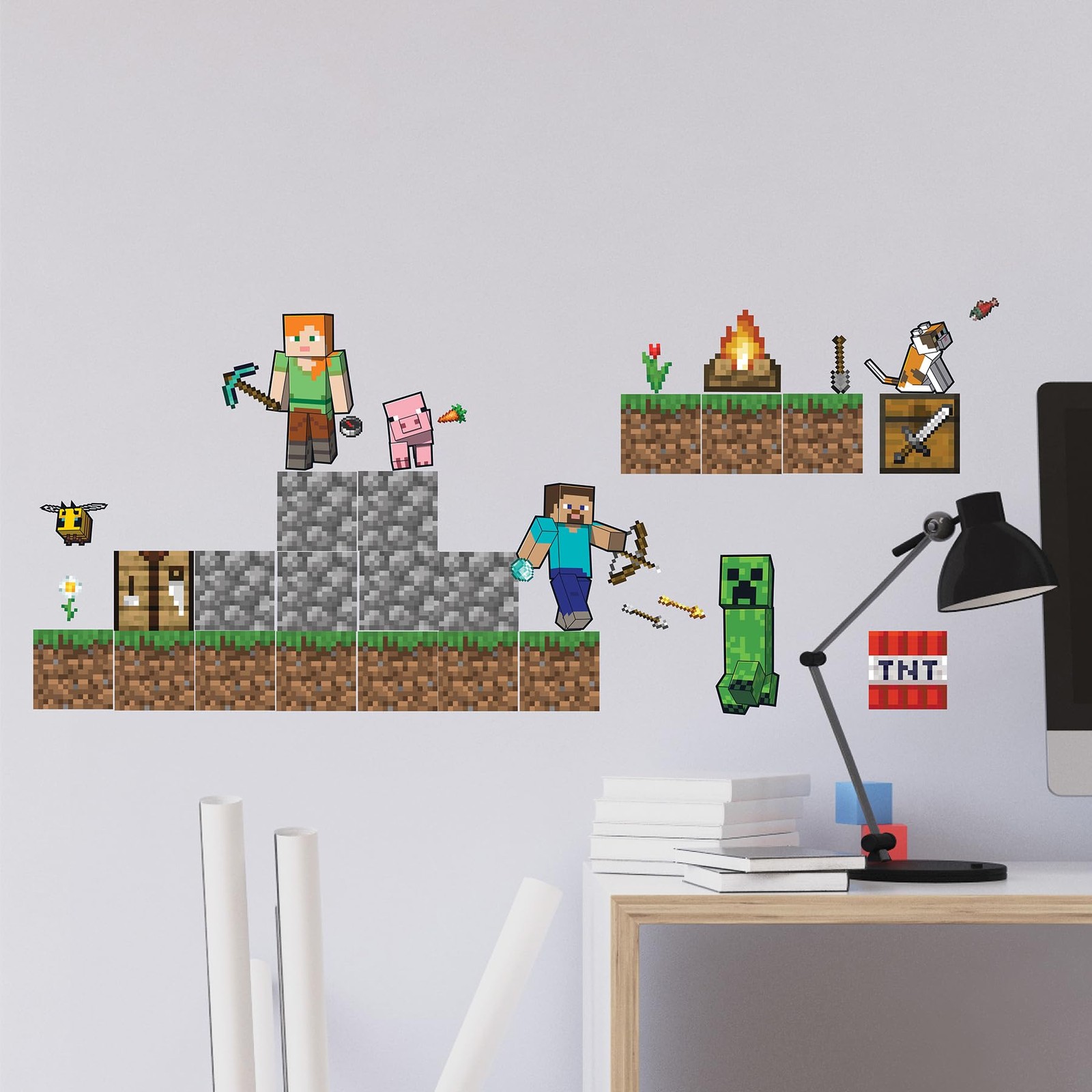 Minecraft Blocks Build Your Own Wall Decals Video Game Room Decoration