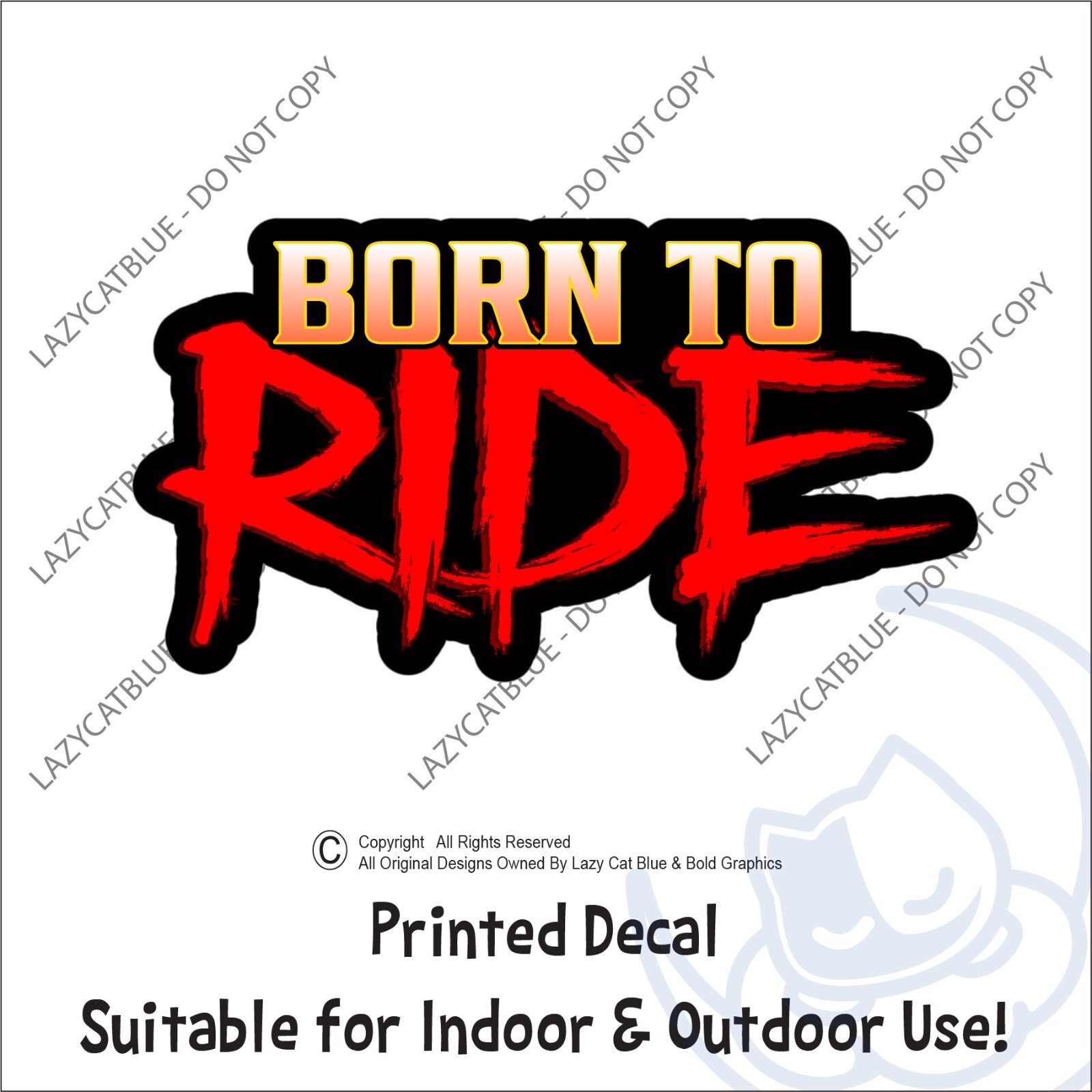 Born to Ride Decal Sticker Bike Motorcycle Rider Summer Safe Wild Heart Life