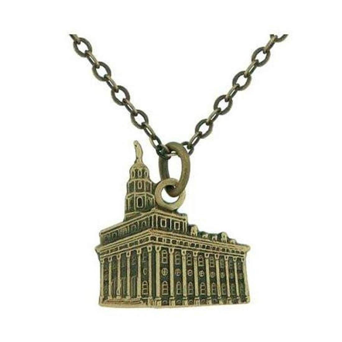 J108AG Necklace Nauvoo Temple Antique Gold Alloy Mormon One Moment In Time LDS