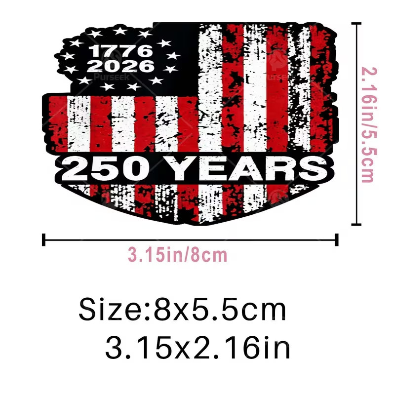 Americans 250th Anniversary US Flag 4th of July Iron-on heat Transfer 2pack