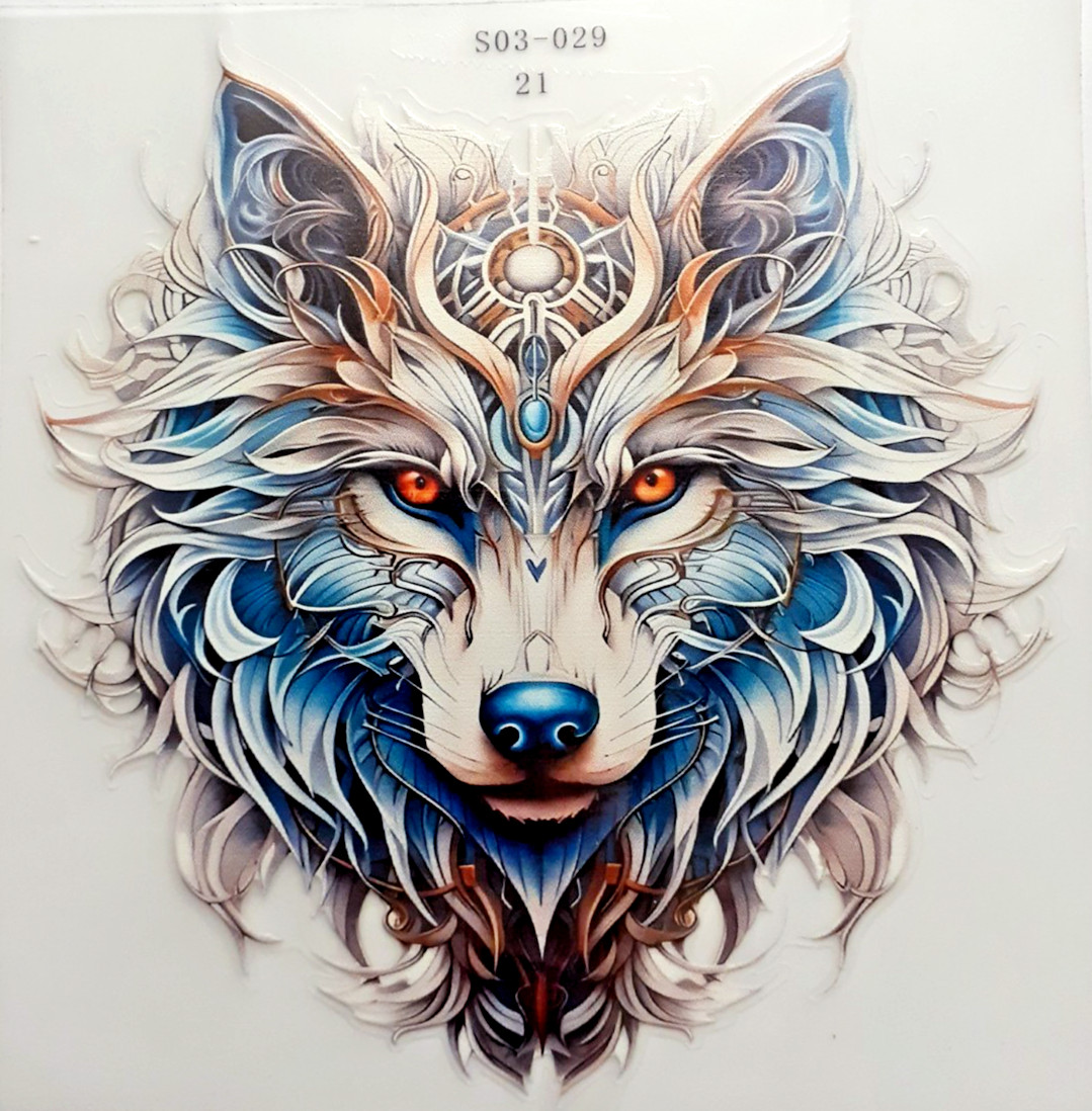 Fantasy Winter WOLF Spirit Animal Vinyl Decal 5.25" x 5"