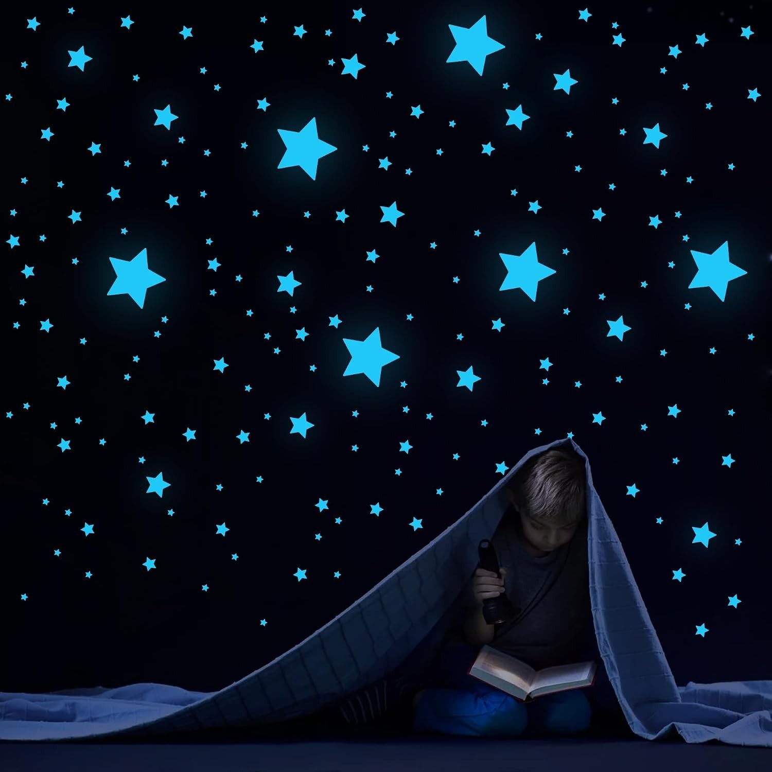 421Pcs Glow in the Dark Stars Space Wall Decals Ceiling Stars for Bedroom|Galaxy