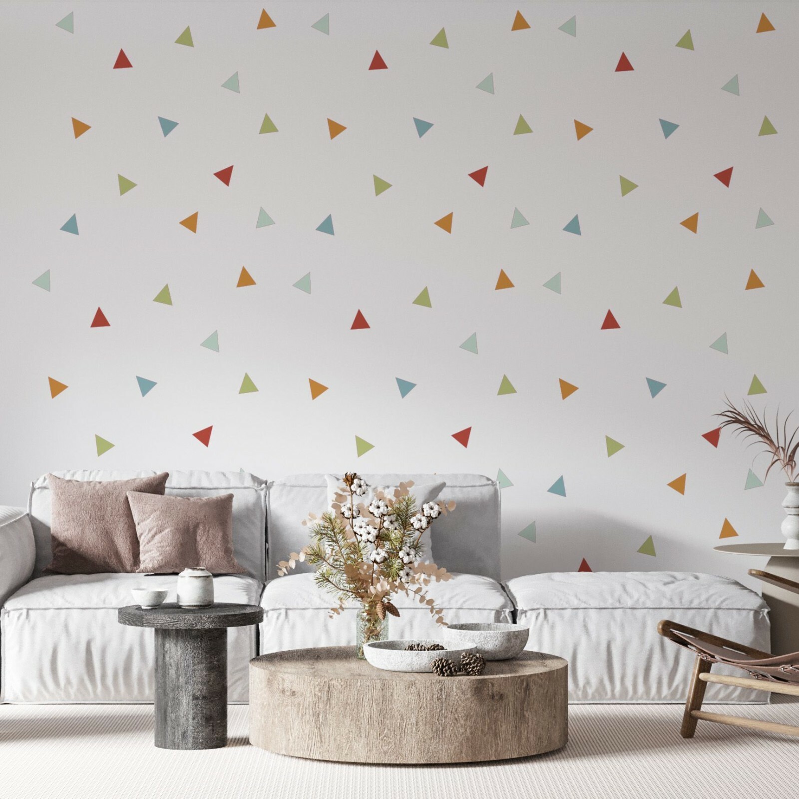 Kids Bedroom Art Multiple Triangles With Different Colors Vinyl Wall Decal Sheet