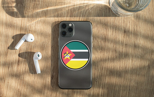 Mozambique Flag Circle Sticker Decal