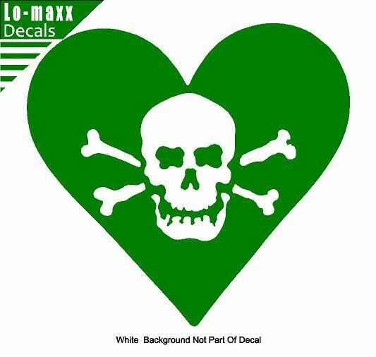 Skull Heart Unique Original Graphic Design Various Sizes Die Cut Vinyl Decal