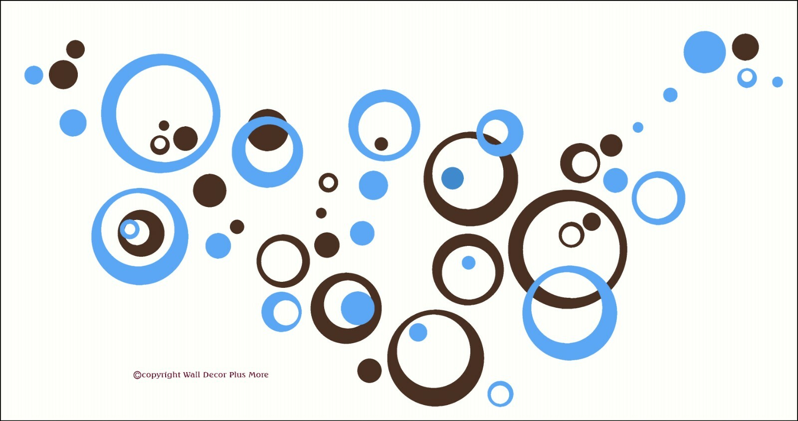 Circles Rings Dots Wall Stickers Vinyl Decal 50+pc 2 Colors Retro Mod Shapes NEW