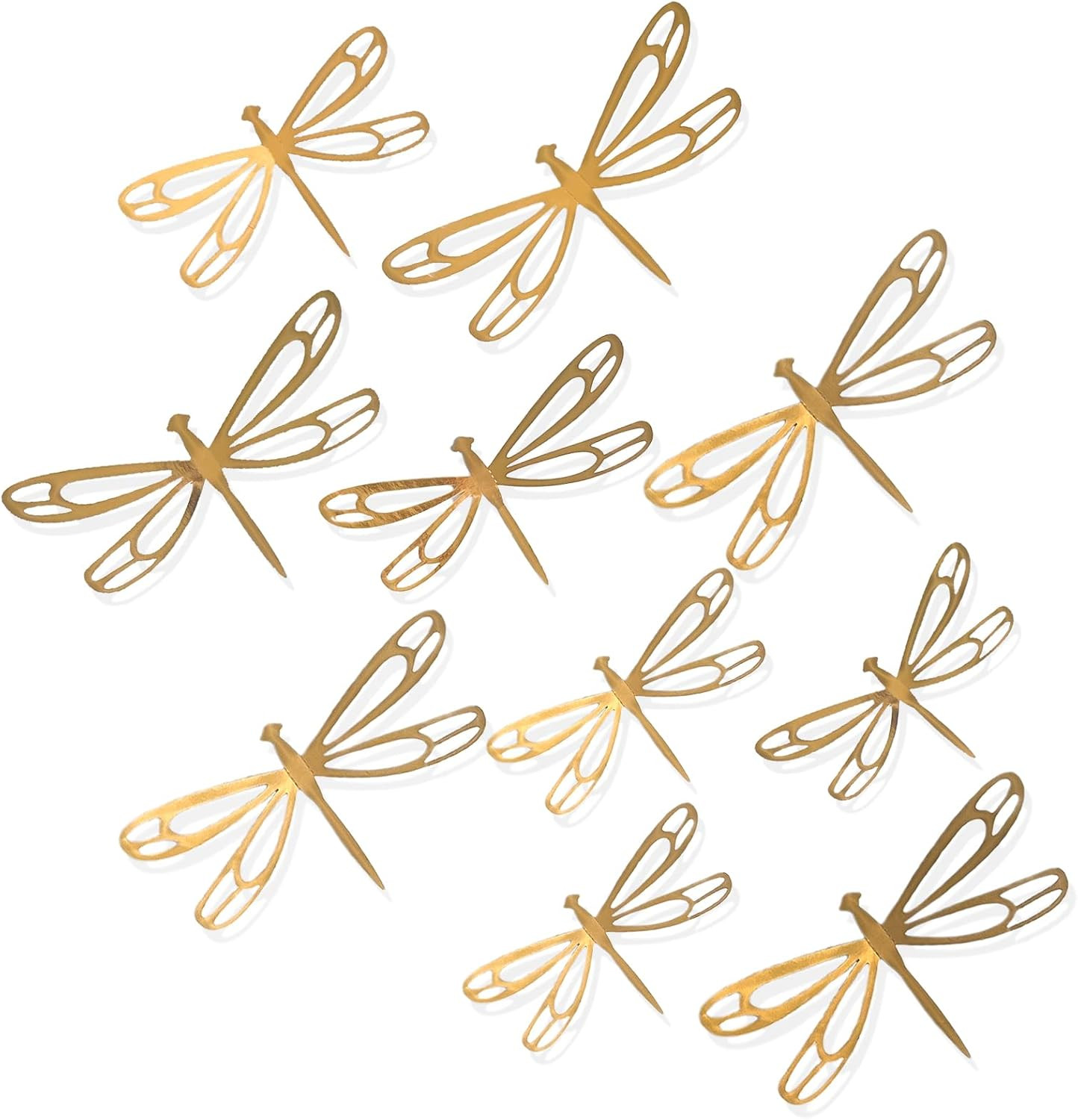 72 Pcs 3D Dragonfly Wall Decor Stickers, Removable Gold Dragonfly Decals 3 Sizes