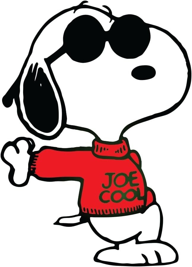 Joe Cool Snoopy Sticker Decal Laptop Wall Mirror Cup Tumblr Locker Bin