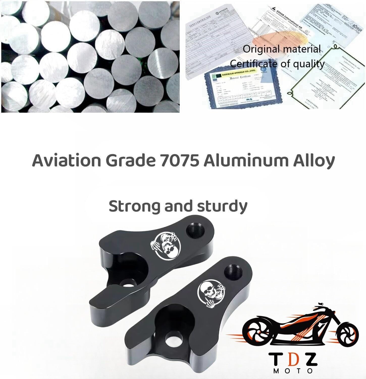 Black 2" Lowering Blocks for Harley Touring Street Glide 2002-2025