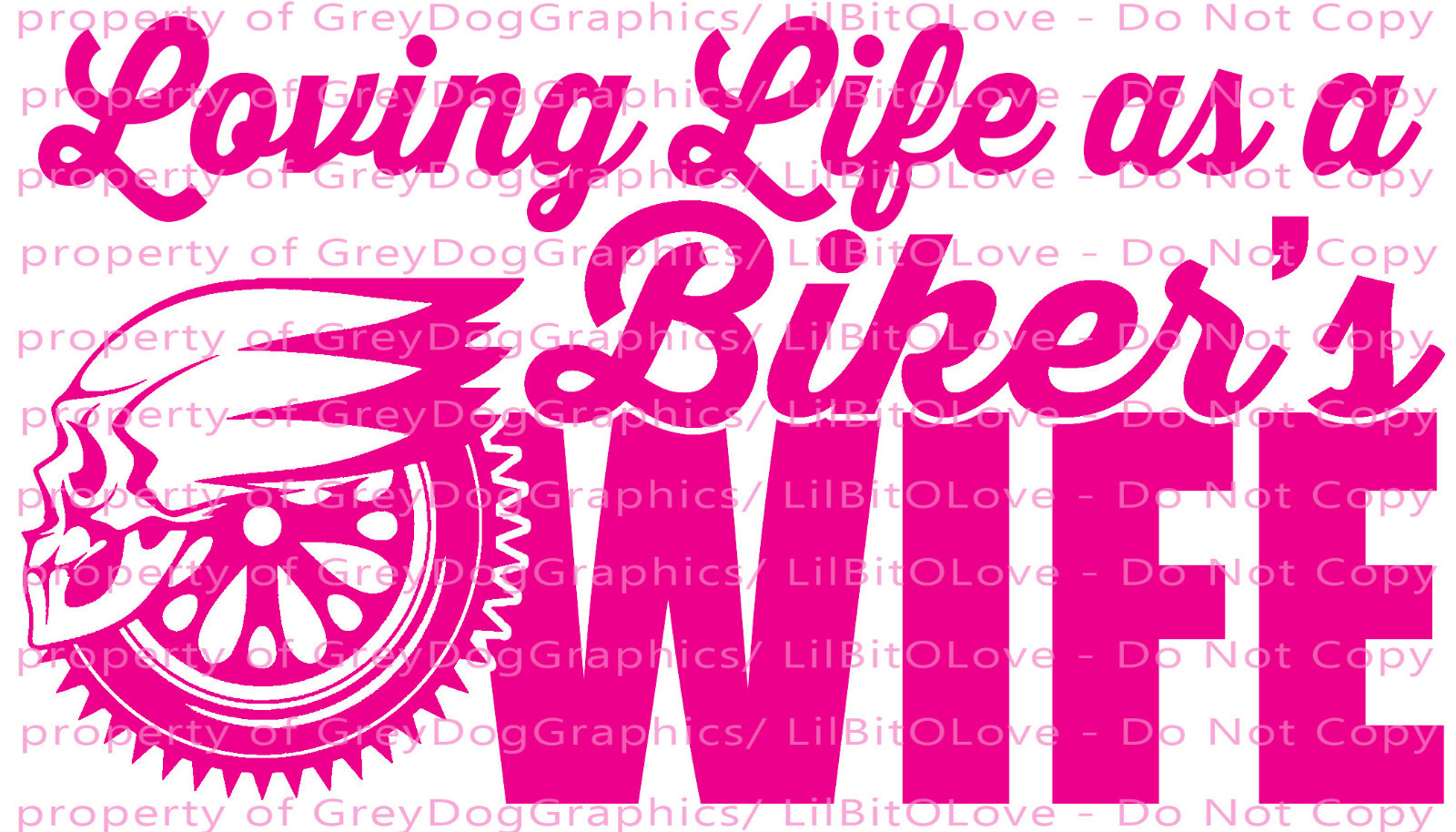 Loving Life as a Biker's Wife Vinyl Decal Sticker Motorcycle Skull Harley Hog