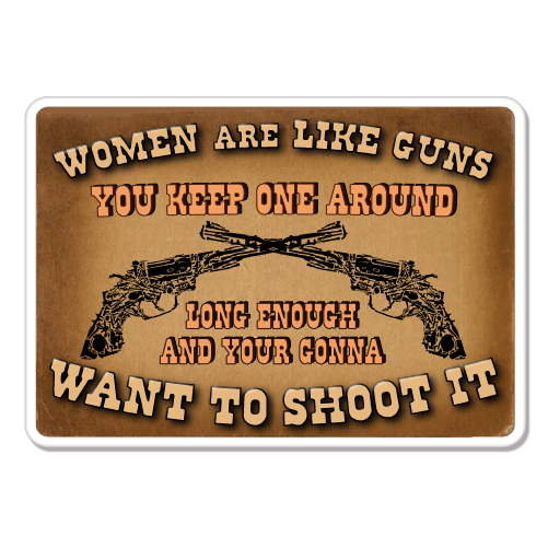 Women Are Like Guns Funny Rude Humor car bumper sticker decal 6" x 4"