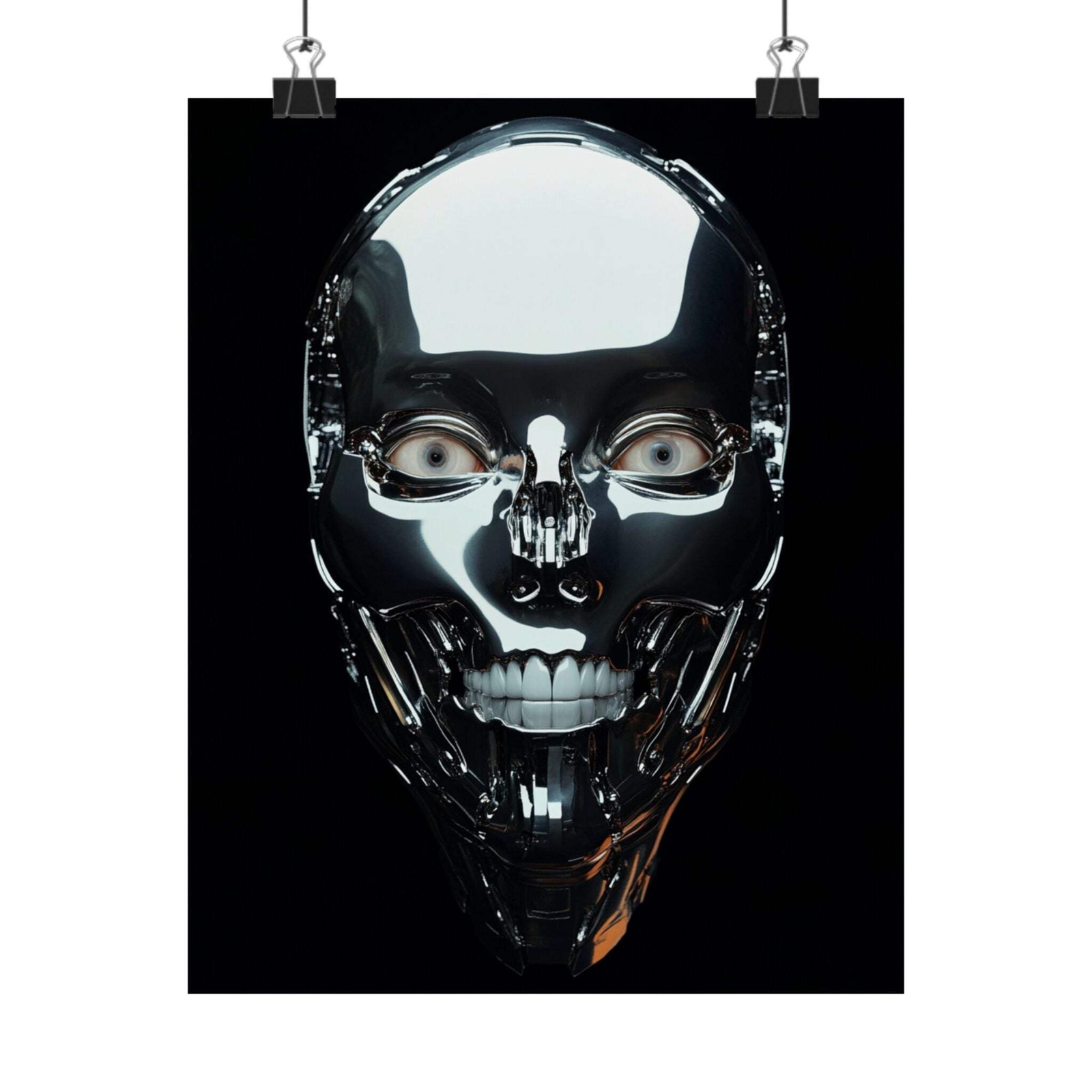 Futuristic Robot Matte Vertical Poster – Modern Home Decor