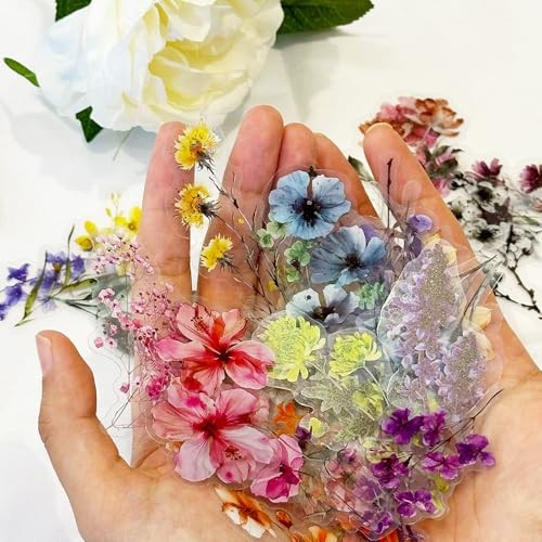 200pcs PET Flower Stickers for Water Bottles, Waterproof Transparent #2